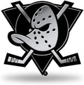 Anaheim Ducks Auto Emblem, Silver Chrome Color, Raised Molded Plastic, 3.5 Inch, Adhesive Tape Backing