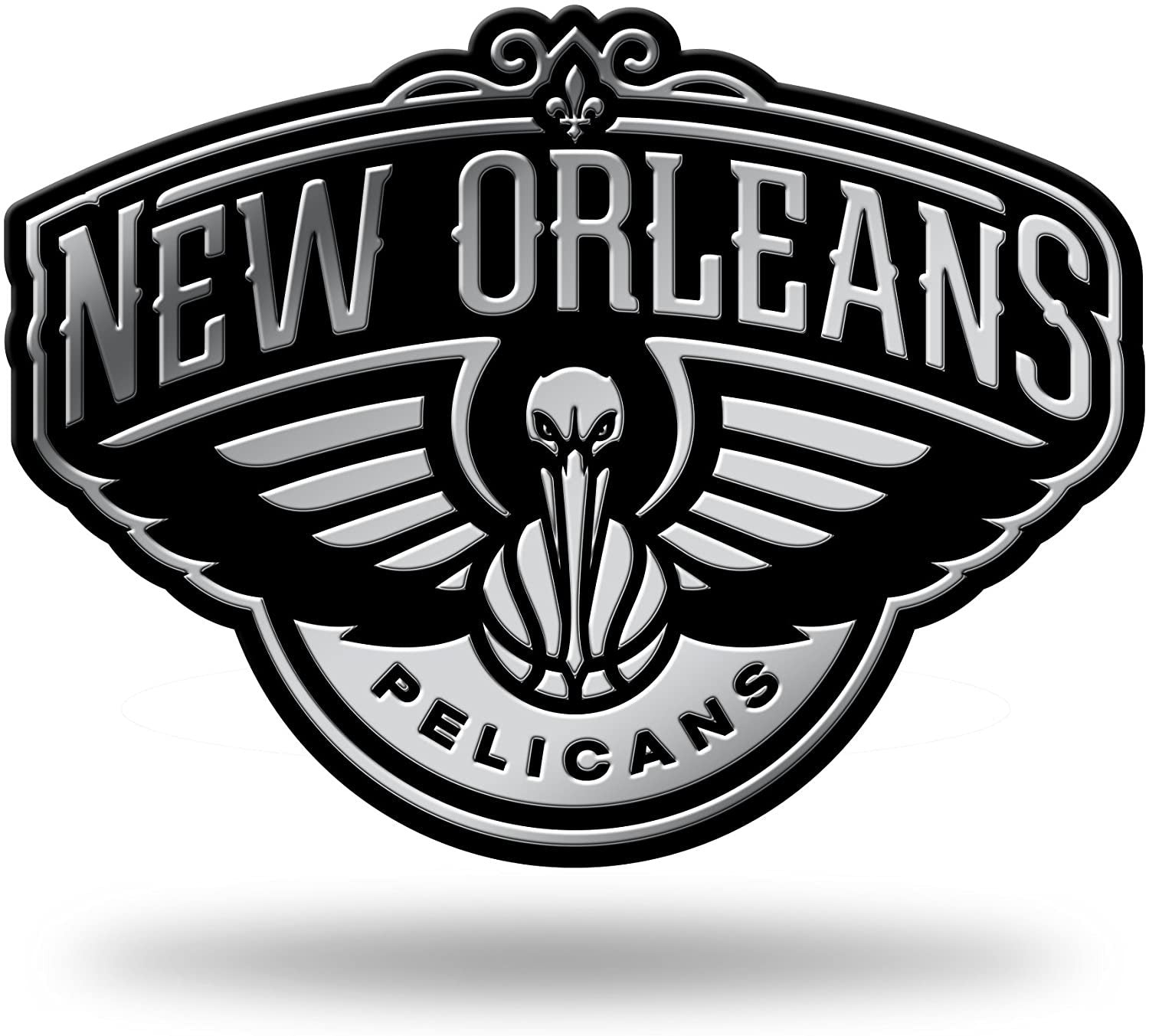 New Orleans Pelicans Silver Chrome Finished Auto Emblem Molded Raised