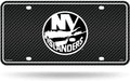 New York NY Islanders Metal Auto Tag License Plate, Carbon Fiber Design, 6x12 Inch