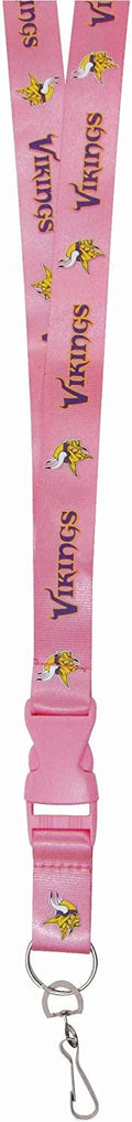 Minnesota Vikings Pink Lanyard Keychain Double Sided Breakaway Safety Design Adult 18 Inch