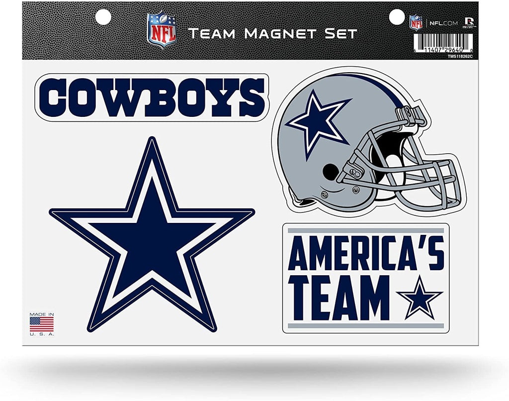 Rico Industries NFL Dallas Cowboys 8.5" x 11" Team Magnet Set for Car, Refrigerator, Fridge, Locker, Office Cabinet