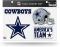 Rico Industries NFL Dallas Cowboys 8.5" x 11" Team Magnet Set for Car, Refrigerator, Fridge, Locker, Office Cabinet