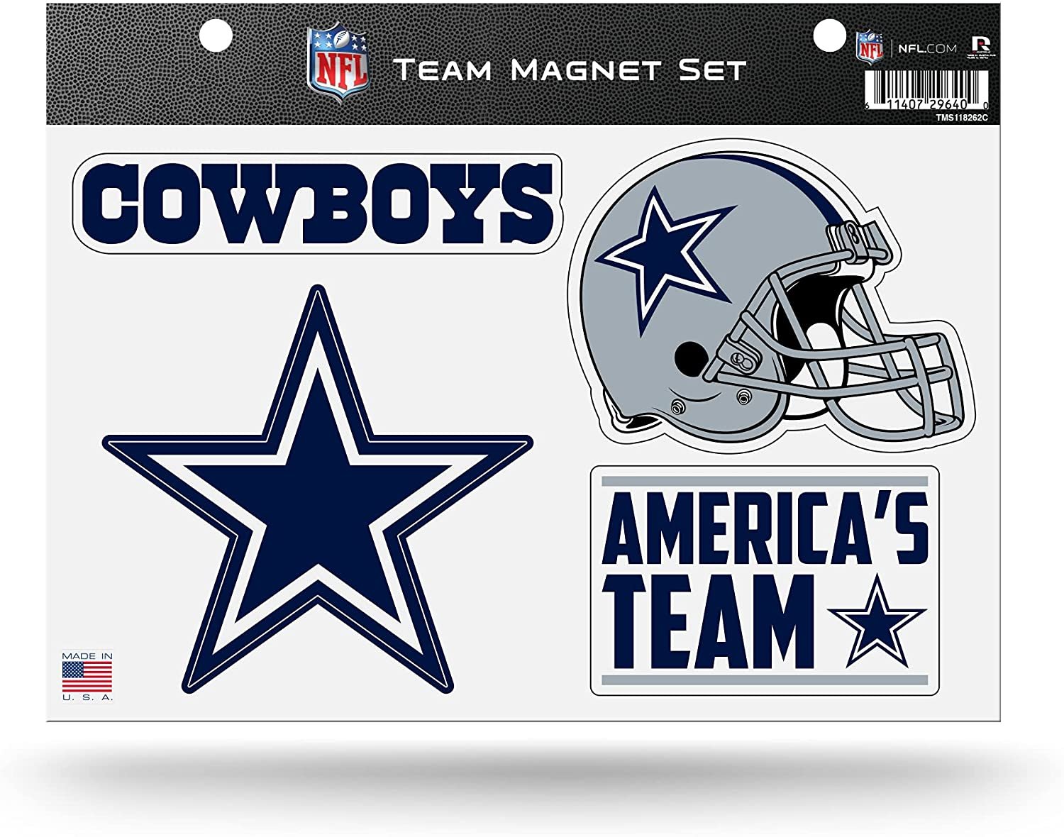 Rico Industries NFL Dallas Cowboys 8.5" x 11" Team Magnet Set for Car, Refrigerator, Fridge, Locker, Office Cabinet