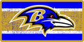 Baltimore Ravens Premium Laser Cut Tag License Plate, Vintage Design, Mirrored Acrylic Inlaid, 6x12 Inch