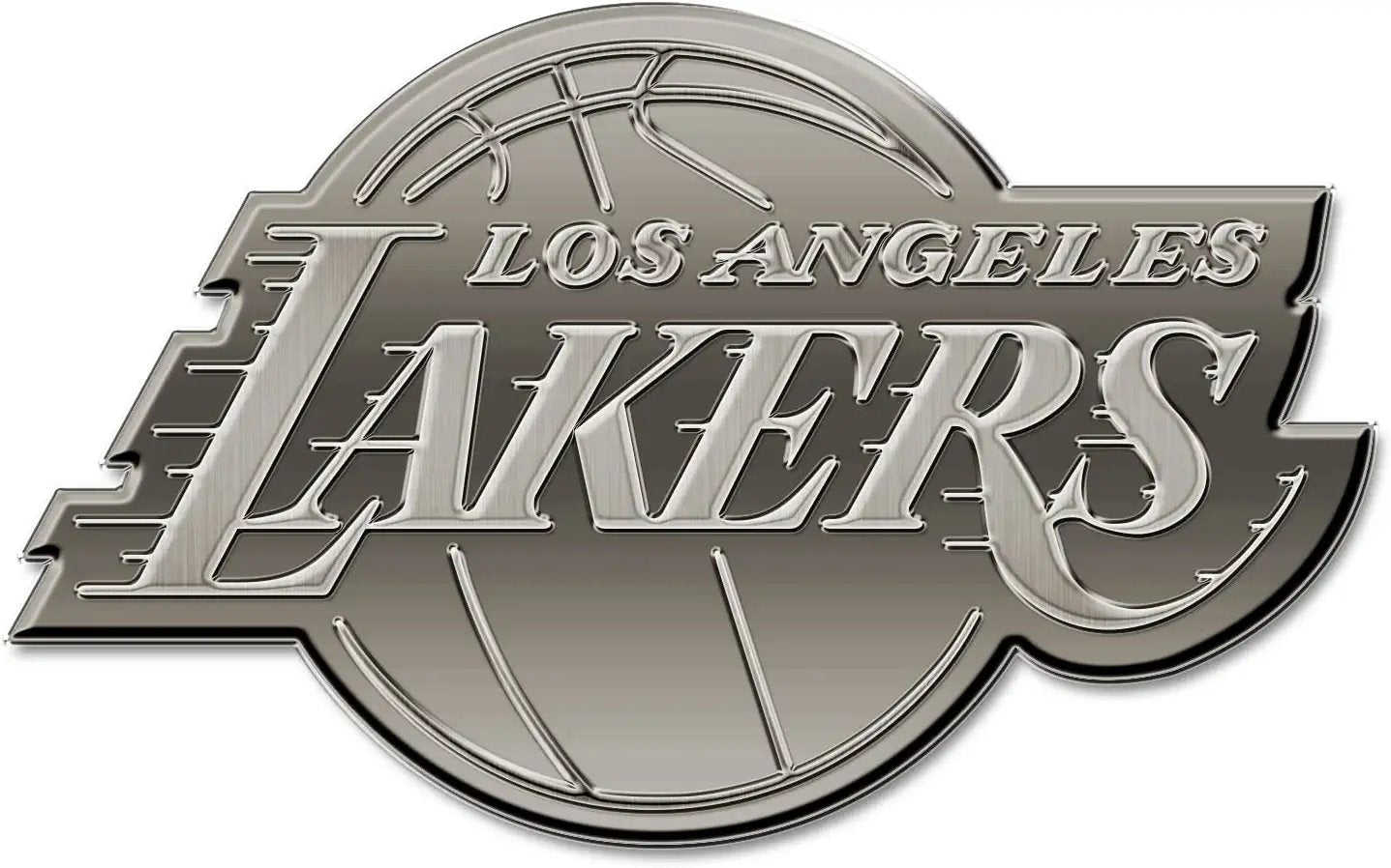 Los Angeles Lakers Solid Metal Auto Emblem Antique Nickel for Car/Truck/SUV