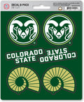 Colorado State University Rams 6-Piece Decal Sticker Set, 5x6 Inch Sheet, Gift for football fans for any hard surfaces around home, automotive, personal items