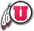 University of Utah Utes Auto Emblem, Aluminum Metal, Embossed Team Color, Raised Decal Sticker, Full Adhesive Backing