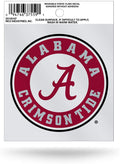 University of Alabama Crimson Tide 3 Inch Static Cling, Round Logo, Full Clear Adhesive Backing, Easy Peel and Stick Application, Removable and Reusable, Officially Licensed, Made in the USA