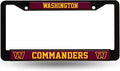 Washington Commanders License Plate Frame Tag Cover Black Plastic Football