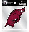 University of Arkansas Razorbacks 4x4 Inch Die Cut Decal Sticker, Primary Logo, Clear Backing