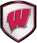 University of Wisconsin Badgers High Intensity Reflector, Shield Shape, Raised Decal Sticker, 2.5x3.5 Inch, Home or Auto, Full Adhesive Backing
