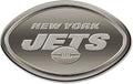 New York Jets Auto Emblem Solid Metal Raised Die Cut Antique Nickel Finish Adhesive Backing
