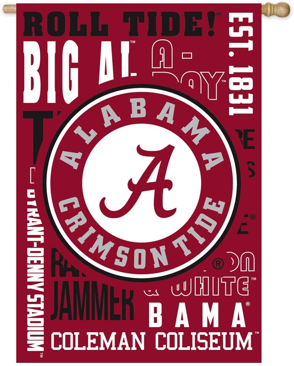 Team Sports America U of Alabama Fan Rules House Flag - 28 x 44 Inches