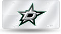 Dallas Stars Premium Laser Cut Tag License Plate, Mirrored Acrylic Inlaid, 12x6 Inch