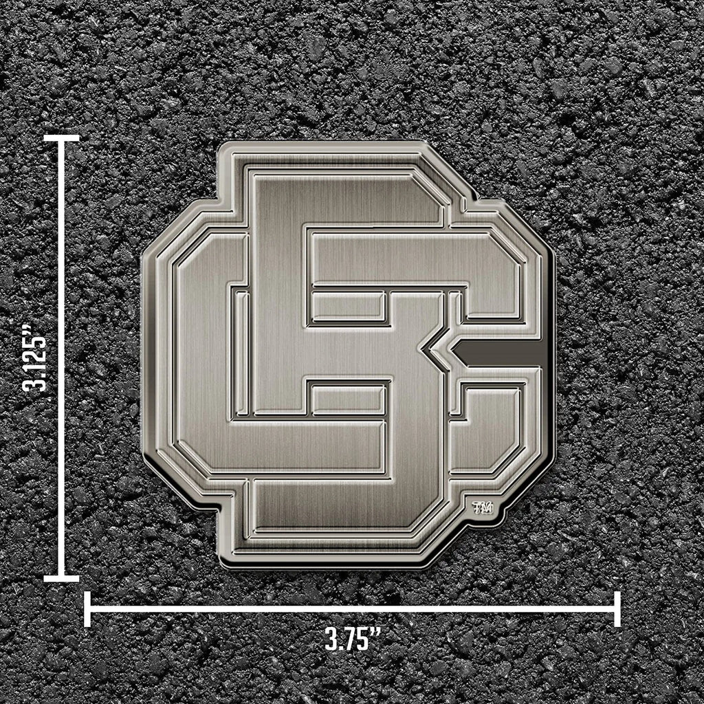 Bethune Cookman University Wildcats Premium Solid Metal Raised Auto Emblem, Antique Nickel Finish, Shape Cut, Adhesive Backing