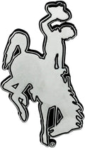 University of Wyoming Cowboys Solid Metal Auto Emblem Chrome Raised Die Cut