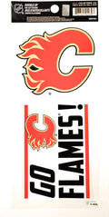 Calgary Flames 2-Piece Double Up Die Cut Sticker Decal Sheet, 4x8 Inch