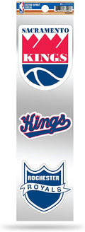 Sacramento Kings Triple Retro Throwback Spirit Decals Flat Vinyl Auto Home Sticker Sheet Basketball