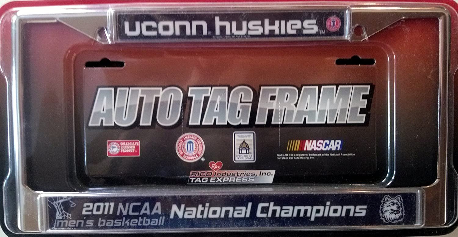 Connecticut Huskies 2011 Championship Metal Chrome License Plate Tag Frame University of