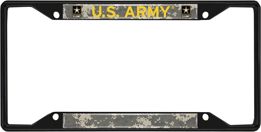 FANMATS 31294 U.S. Army Metal License Plate Frame Black Finish