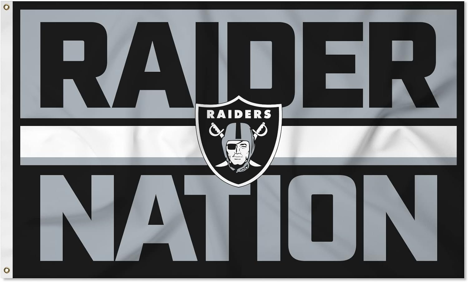 Las Vegas Raiders Premium 3x5 Foot Flag Banner, Bold Design, Metal Grommets, Outdoor Indoor Use, Single Sided