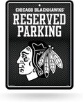 Chicago Blackhawks Metal Parking Novelty Wall Sign 8.5 x 11 Inch Carbon Fiber Design