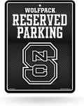 North Carolina State University Wolfpack Metal Parking Novelty Wall Sign 8.5 x 11 Inch Carbon Fiber Design