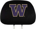 University of Washington Huskies Pair Embroidered Black Auto Head Rest Covers 14x10 Inch