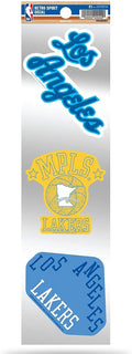 Los Angeles Lakers Triple Retro Throwback Spirit Decals Flat Vinyl Auto Home Sticker Sheet Basketball
