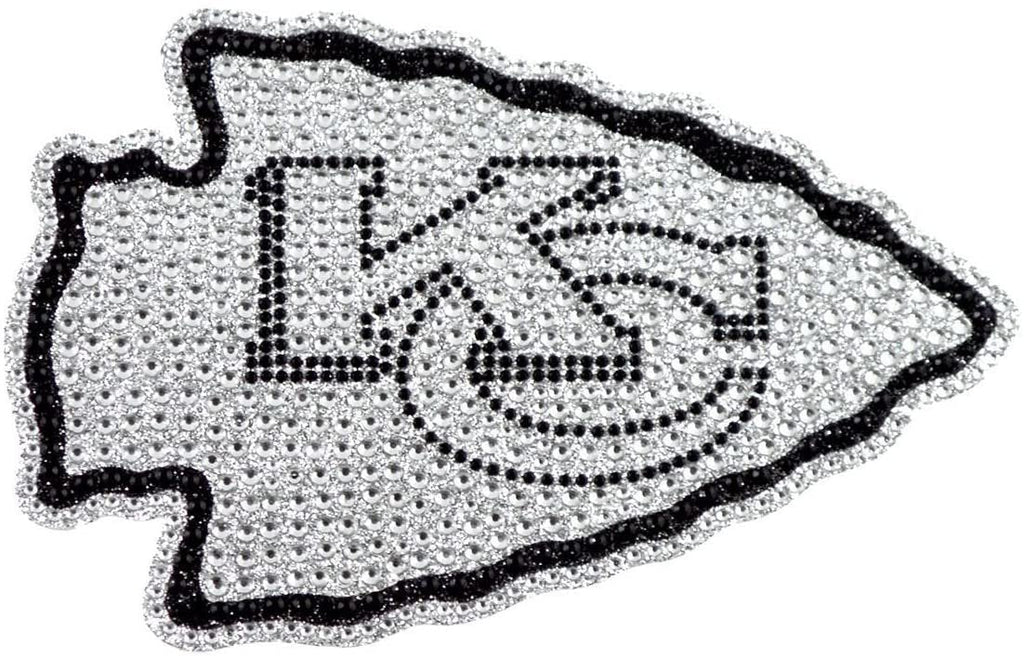 Kansas City Chiefs Silver Chrome Color Auto Emblem Molded Raised Adhesive Tape Backing