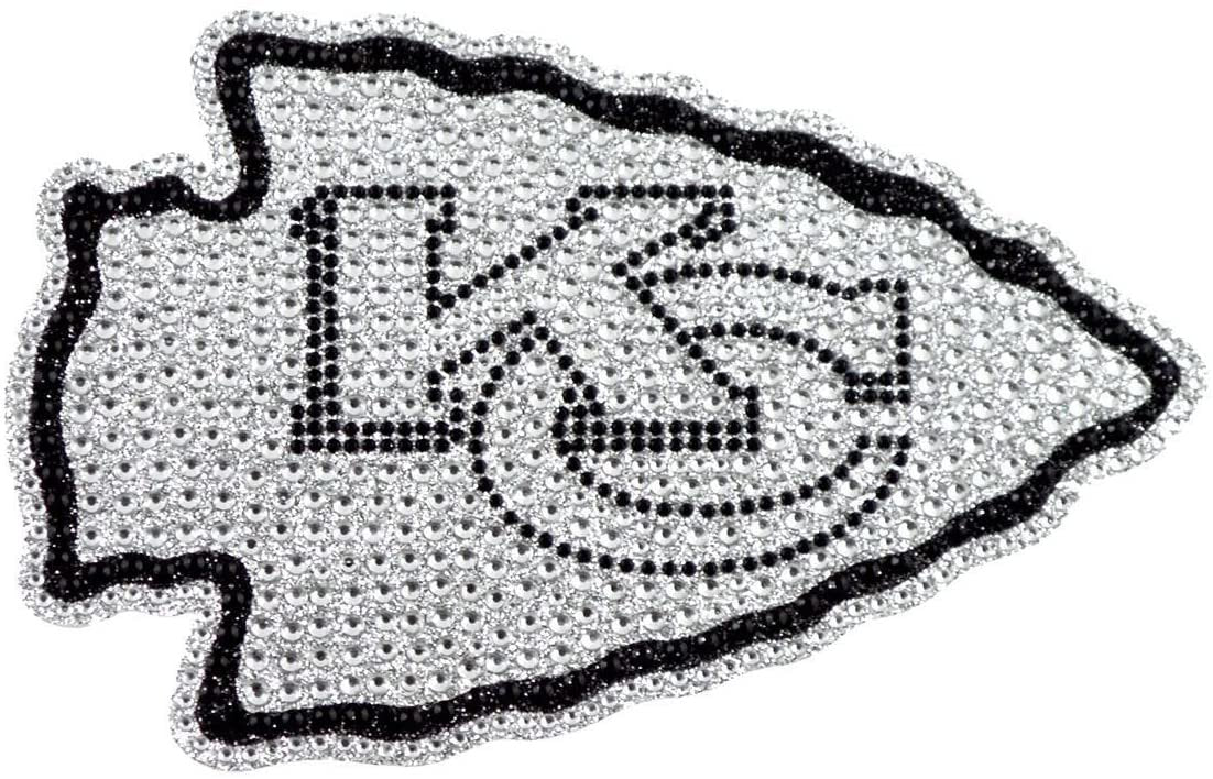 Kansas City Chiefs Silver Chrome Color Auto Emblem Molded Raised Adhesive Tape Backing