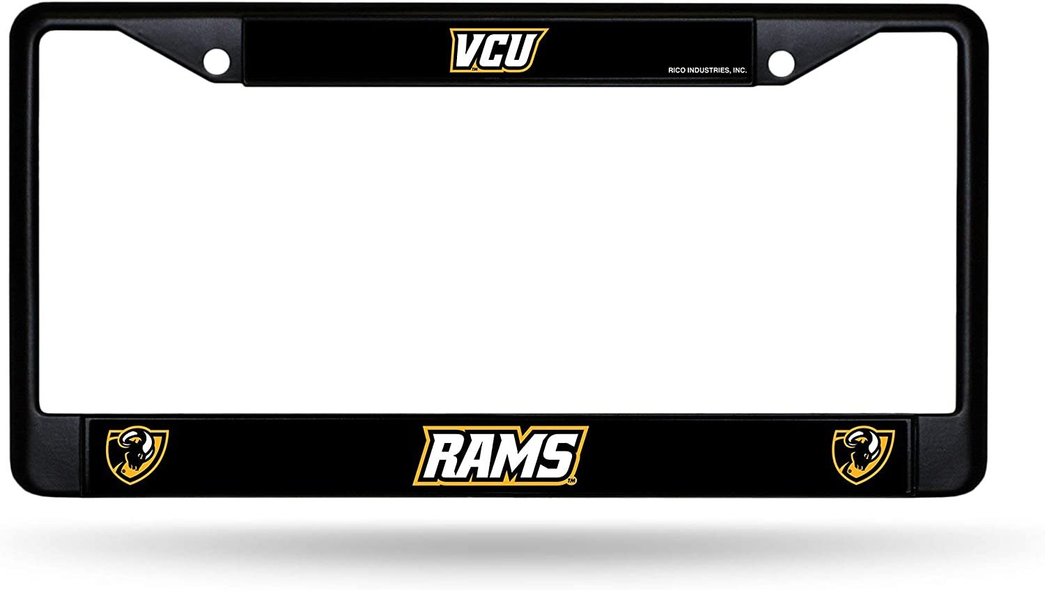 Virginia Commonwealth University Rams Vcu Black Metal License Plate Frame Chrome Tag Cover 6x12 Inch