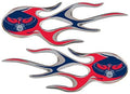 Atlanta Hawks 2-pack Micro Flame Flames Auto Decal Emblem Basketball