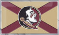 Florida State University Seminoles Color Auto Emblem State Flag Design Aluminum Metal