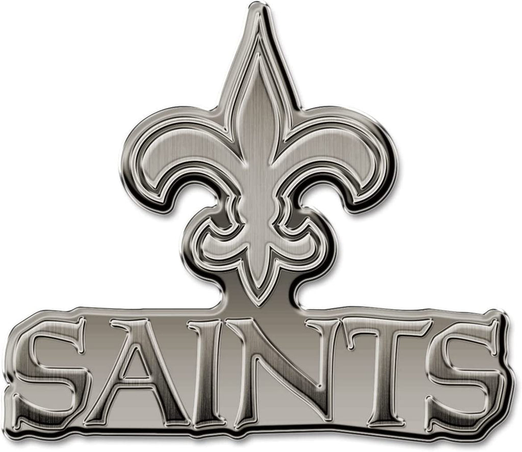 New Orleans Saints Solid Metal Auto Emblem Antique Nickel Design