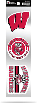 Wisconsin Badgers Triple Retro Throwback Spirit Decals Flat Vinyl Auto Home Sticker Sheet University of