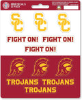 University of Southern California USC Trojans 12-Piece Mini Decal Sticker Set, 5x6 Inch Sheet, Gift for football fans for any hard surfaces around home, automotive, personal items