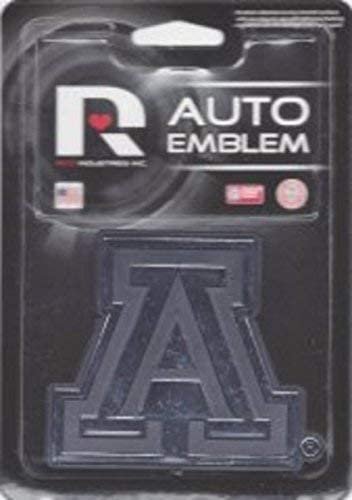 University of Arizona Wildcats Auto Emblem, Silver Chrome Color, Raised Molded Plastic, 3.5 Inch, Adhesive Tape Backing