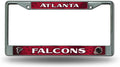 Atlanta Falcons Chrome License Plate Frame Metal Tag Cover 12x6 Inch