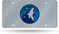 Minnesota Timberwolves Premium Laser Cut Tag License Plate, Mirrored Acrylic Inlaid, 12x6 Inch