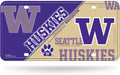 University of Washington Huskies Metal Auto Tag License Plate, Split Design, 6x12 Inch
