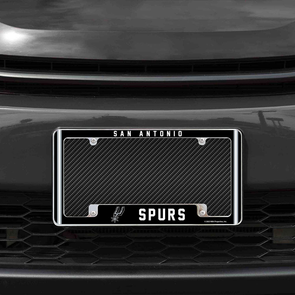 San Antonio Spurs Metal License Plate Frame Chrome Tag Cover Alternate Design 6x12 Inch