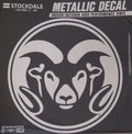 Colorado State University Rams 6 Inch Decal Sticker, Metallic Chrome Shimmer Design