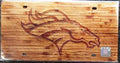 Denver Broncos Premium Laser Cut Tag License Plate, Mirrored Acrylic Inlaid, 6x12 Inch