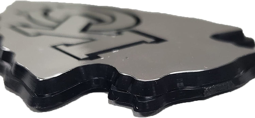 University of Memphis Tigers Auto Emblem, Plastic Molded, Silver Chrome Color, Raised 3D Effect, Adhesive Backing