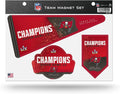 Rico Industries Tampa Bay Buccaneers 2021 Super Bowl LV (55) Champions Die Cut Team Magnet Set of 3