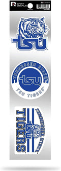 Tennessee State Tigers Triple Retro Throwback Spirit Decals Flat Vinyl Auto Home Sticker Sheet University of