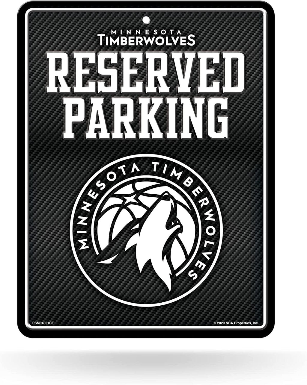 Minnesota Timberwolves Metal Parking Novelty Wall Sign 8.5 x 11 Inch Carbon Fiber Design