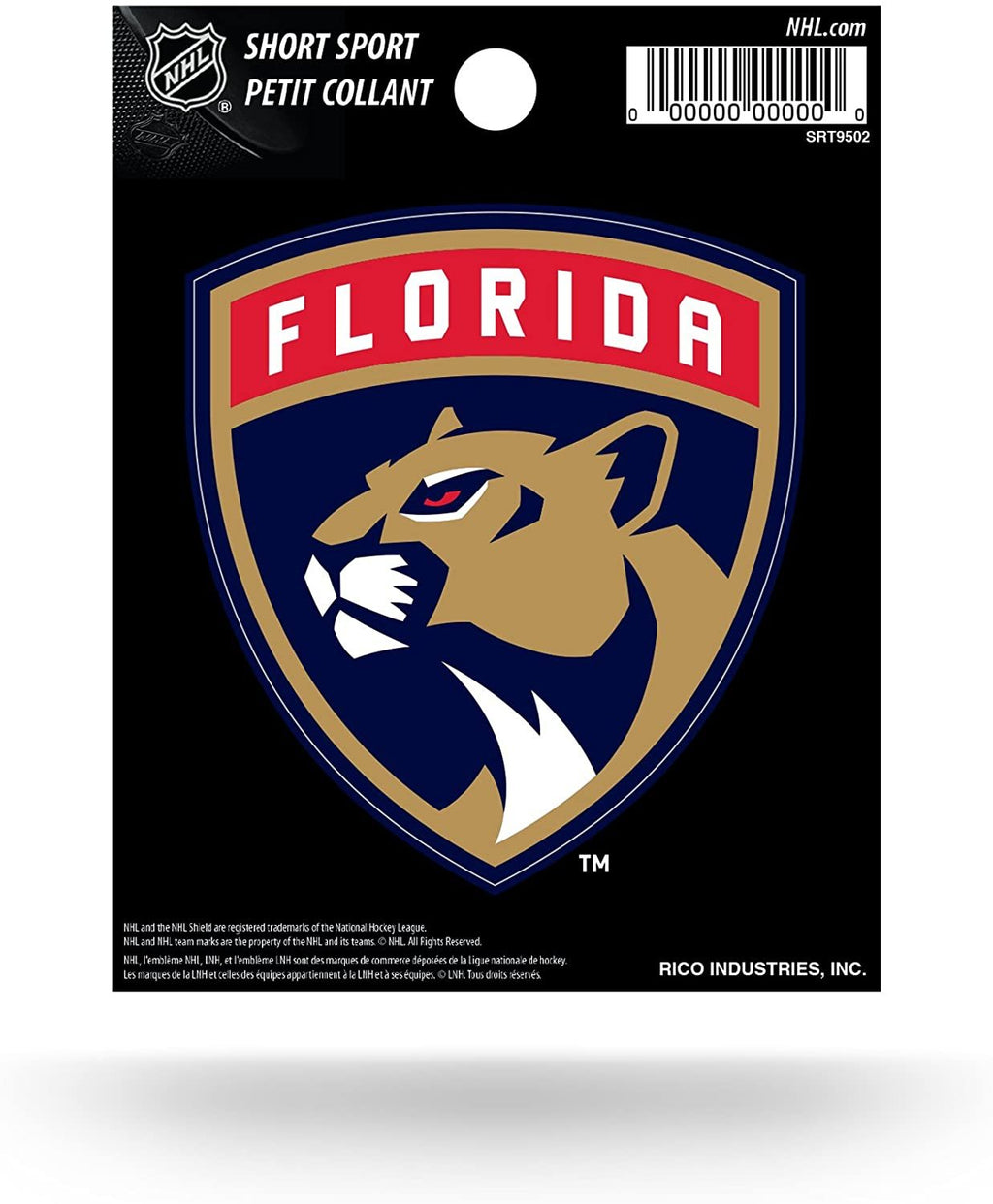 Florida Panthers 3 Inch Decal Sticker, Flat Vinyl, Die Cut, Full Adhesive Backing