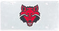 Arkansas State University Red Wolves Premium Laser Cut Tag License Plate, Mirrored Acrylic Inlaid, 6x12 Inch